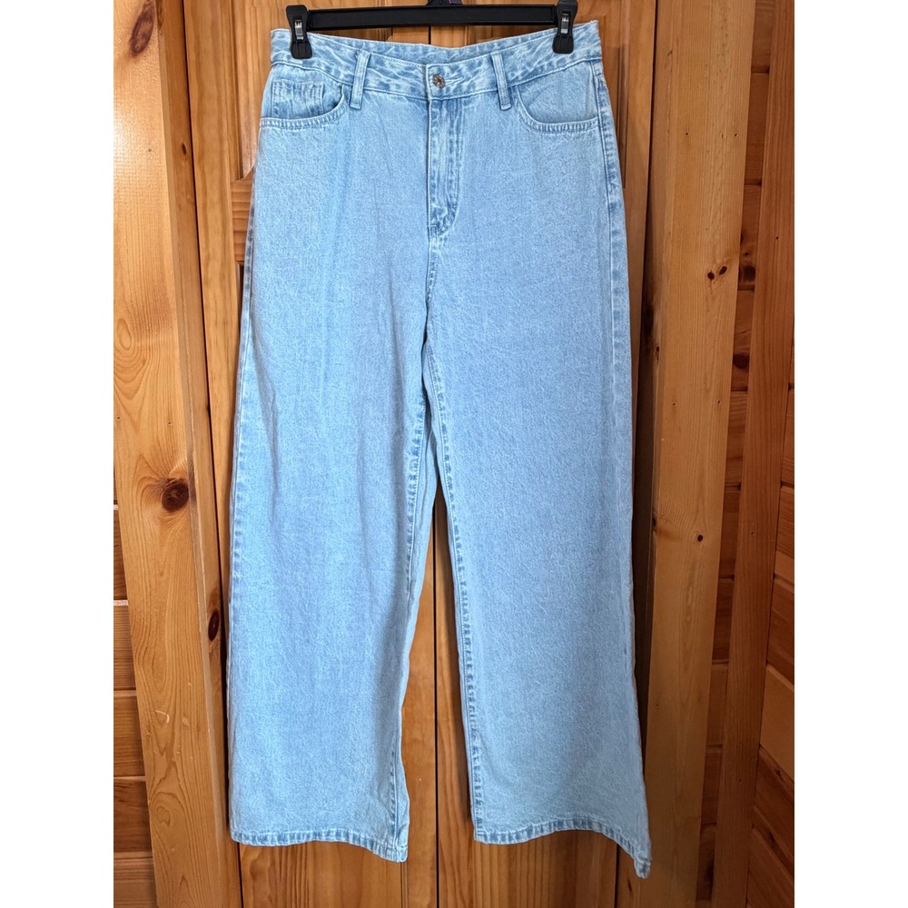 B.E. Humble NWT High Rise Wide Leg Jeans Light Wash Denim Women's Size Large L